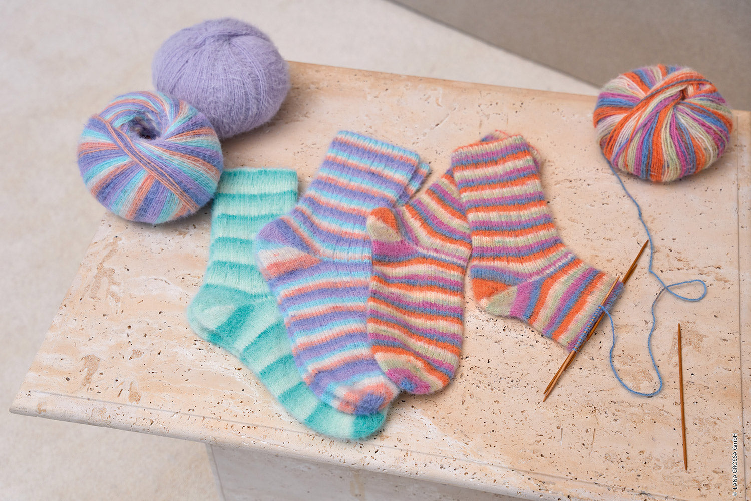 Hw cosy socks lana grossa mf — gemaakt met Lana Grossa Cosy Socks Multi Stripes (4)