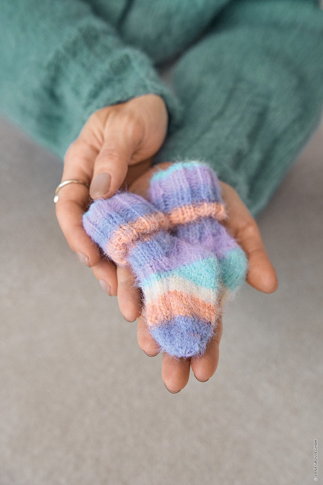Hw cosy socks lana grossa mf — gemaakt met Lana Grossa Cosy Socks Multi Stripes