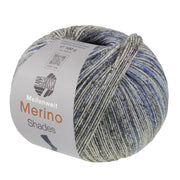 Lana Grossa Meilenweit 100 Merino Extrafine Shades 7235 Licht-/Donkergrijs/Licht-/Donker-/Nachtblauw