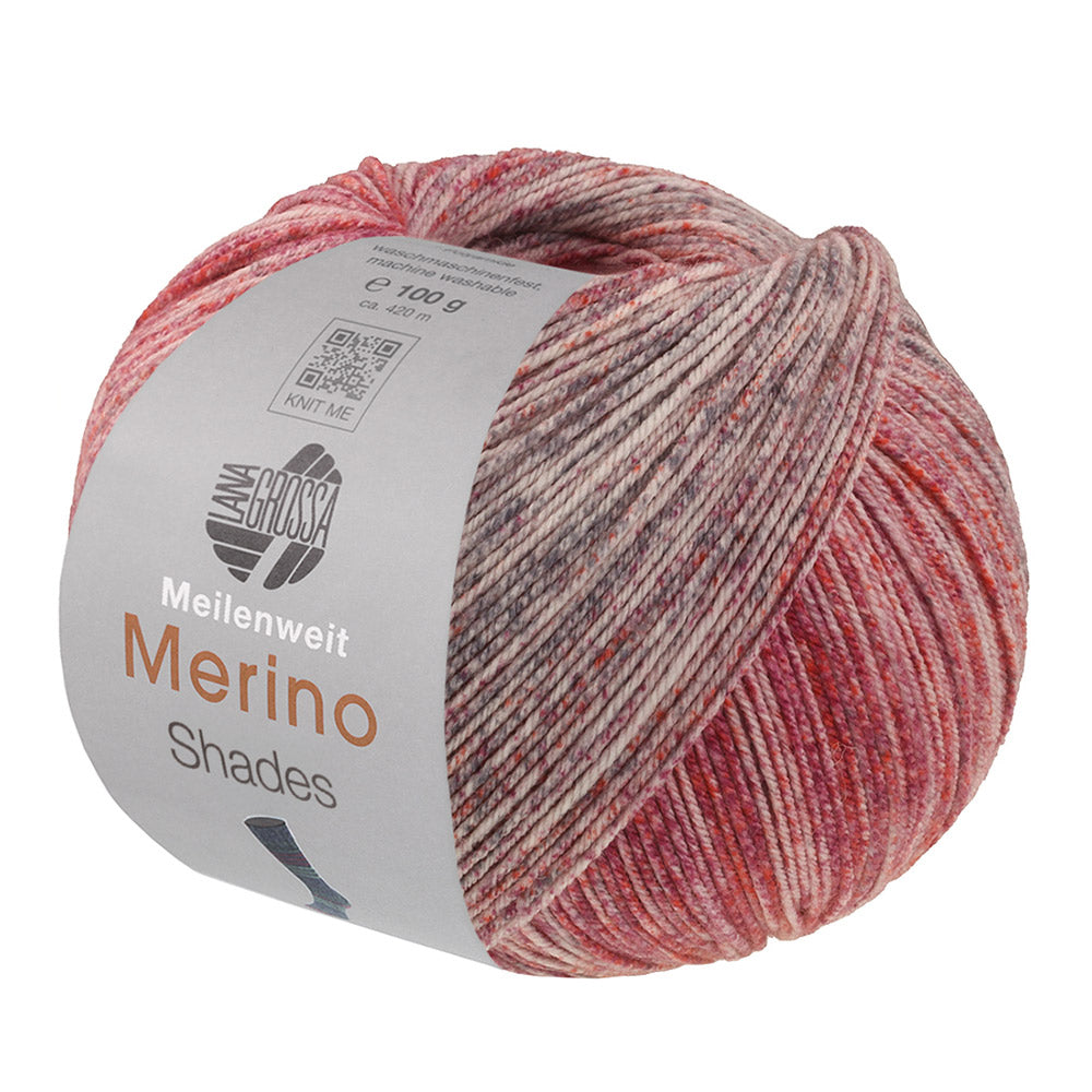 Lana Grossa Meilenweit 100 Merino Extrafine Shades 7236 Licht-/Donkergrijs/Wijnrood/Bordeaux/Pruim