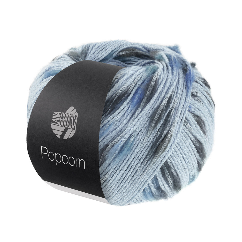 Lana Grossa Popcorn 006 Lichtblauw/Petrol/Graphiet