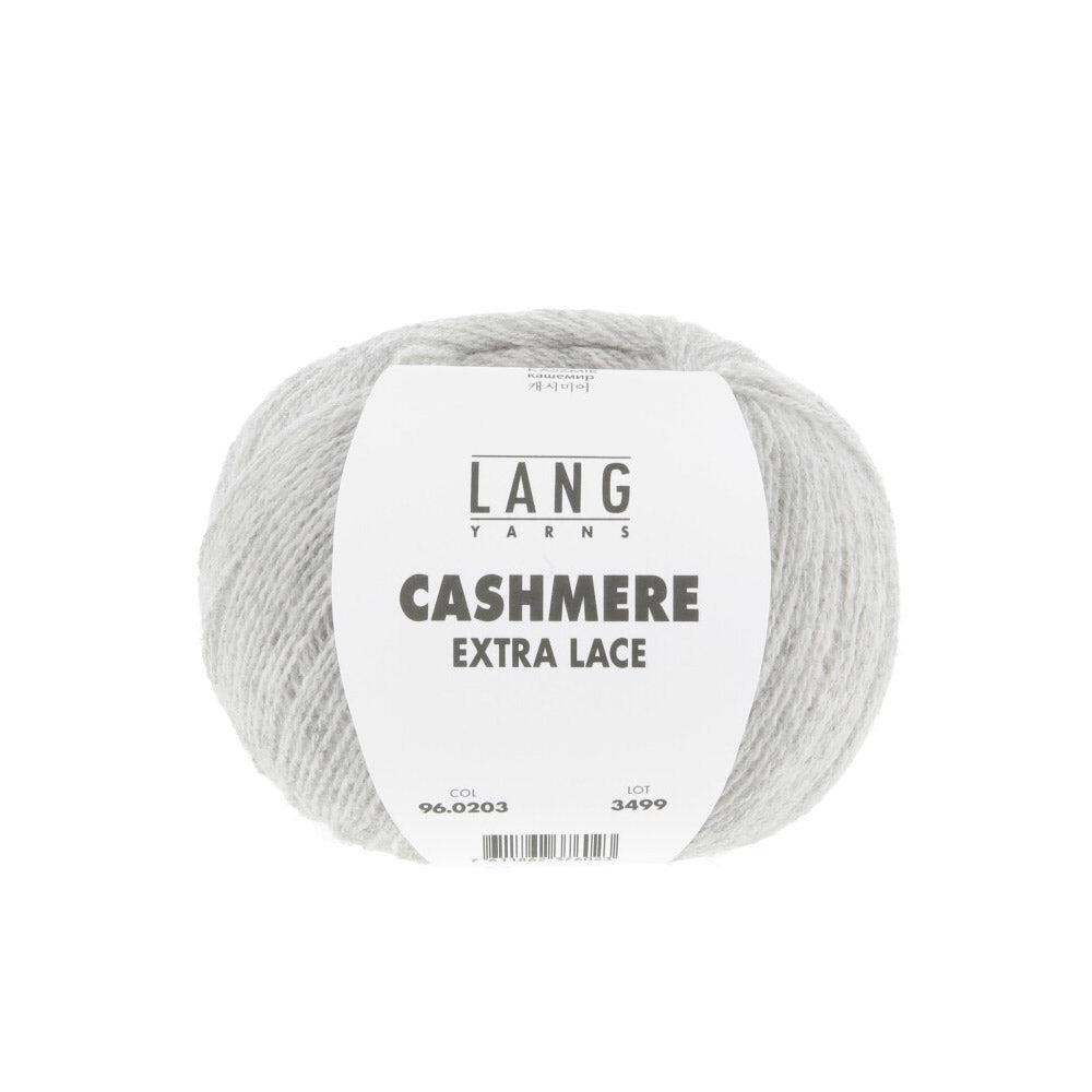 Lang Yarns Cashmere Extra Lace 0203 Lichtgrijs Mélange