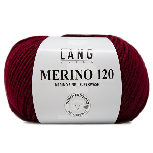 Lang Yarns Merino 120 0163 Donker Rood