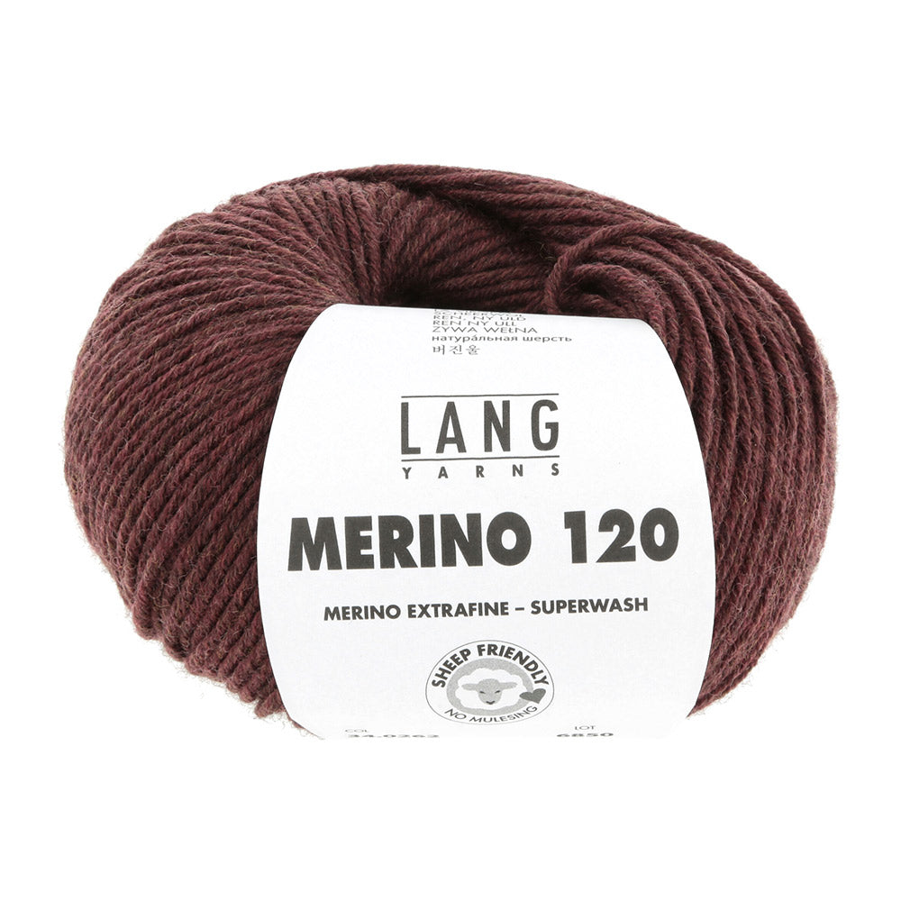 Lang Yarns Merino 120 0262 Bordeaux Melange