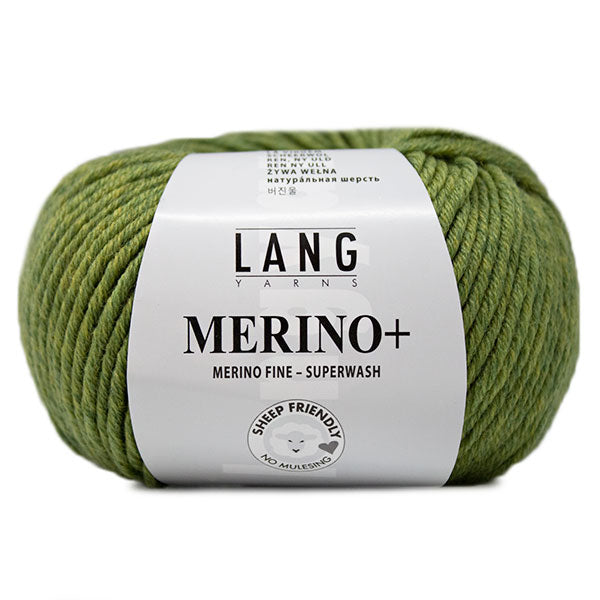 Lang Yarns Merino+ 0297 Licht Olijfkleurig Gemêleerd