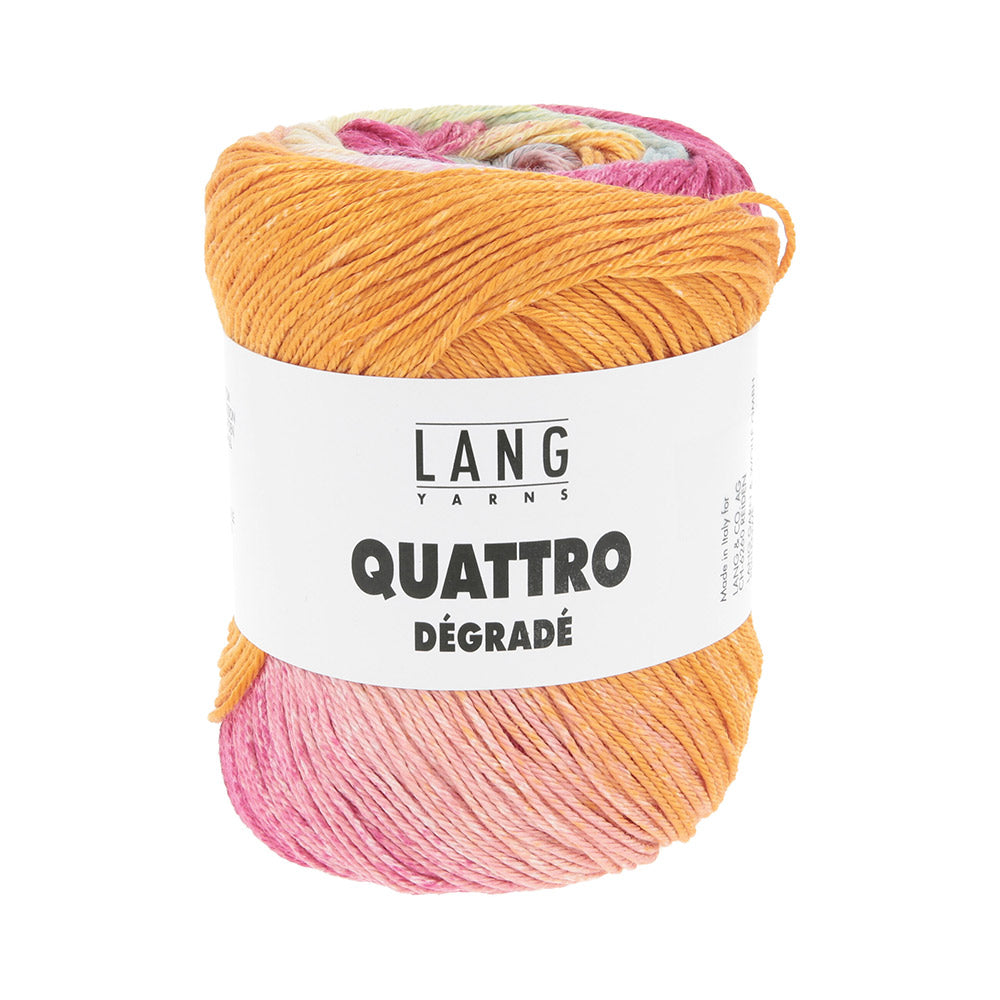 Lang Yarns Quattro Dégradé 0018 Oranje/Bes/Geel