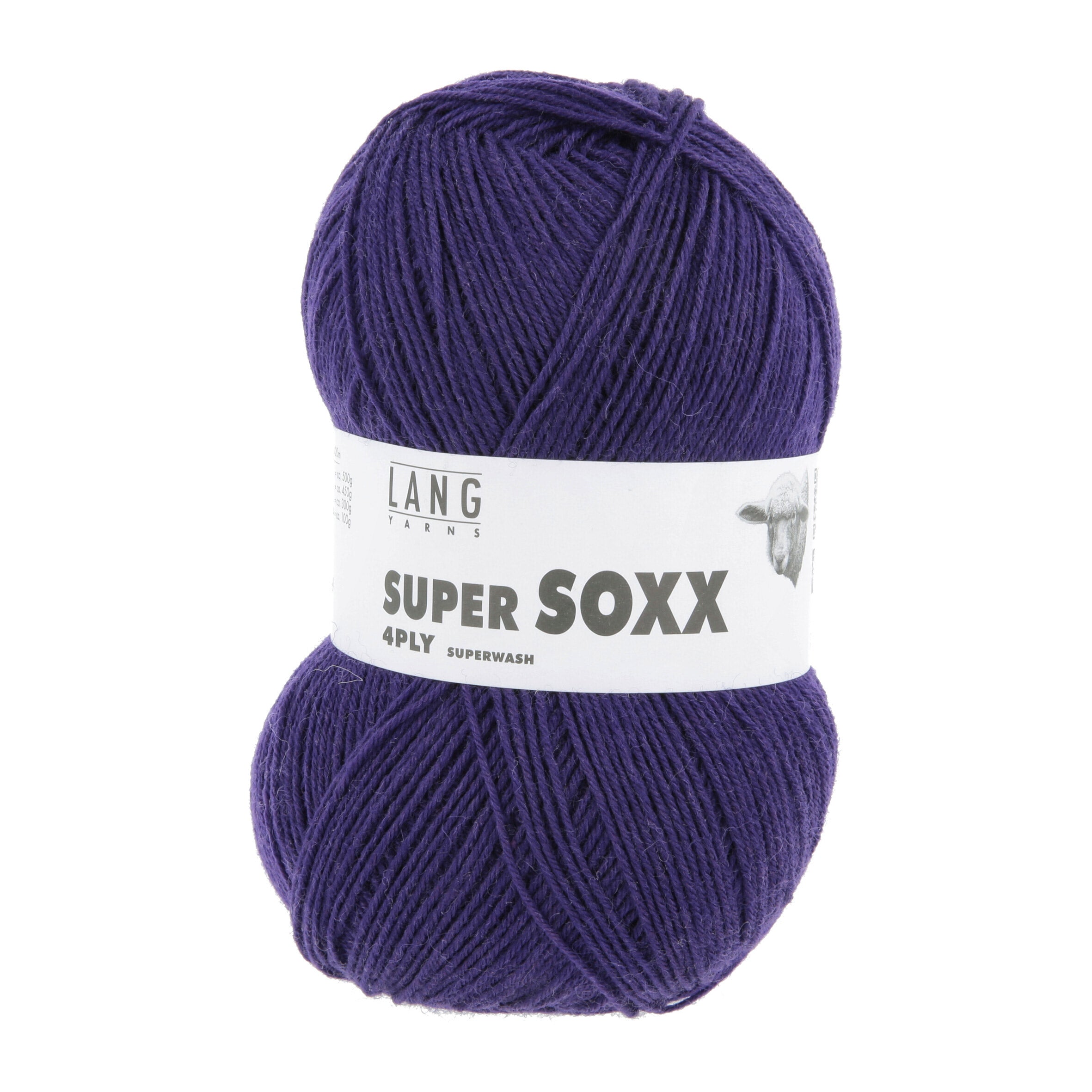 Lang Yarns Super Soxx 4-Fach 0090 Violet Koningsblauw (4-draads)