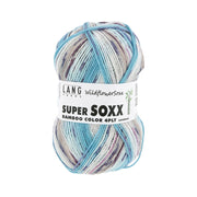 Lang Yarns Super Soxx Bamboo Color 4-Fach 0563 Blauw/Gebroken Wit 1152 Forget-Me-Not