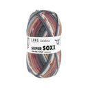 Lang Yarns Super Soxx Color 4-Fach 0544 Bruin/Dubbeltjesblauw 1149 Chocoladetaart