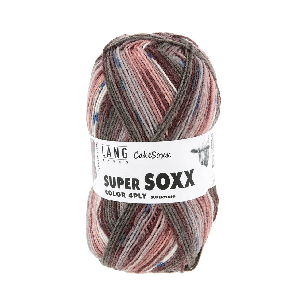 Lang Yarns Super Soxx Color 4-Fach 0545 Zalm/Bruin 1149 Black Forest