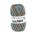 Lang Yarns Super Soxx Color 4-Fach 0548 Lichtblauw/Bruin 1150 Cerulean
