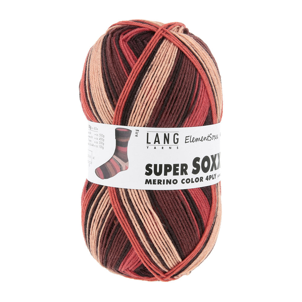 Langyarnssupersoxxmerinocolor ply print — gemaakt met Lang Yarns Super Soxx Merino Color 4-Draads
