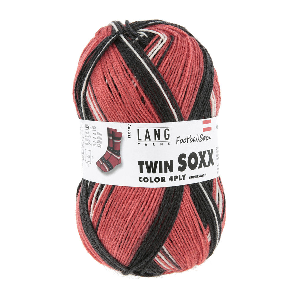 Langyarnstwinsoxx ply print — gemaakt met Lang Yarns Twin Soxx 4-draads FootballSoxx
