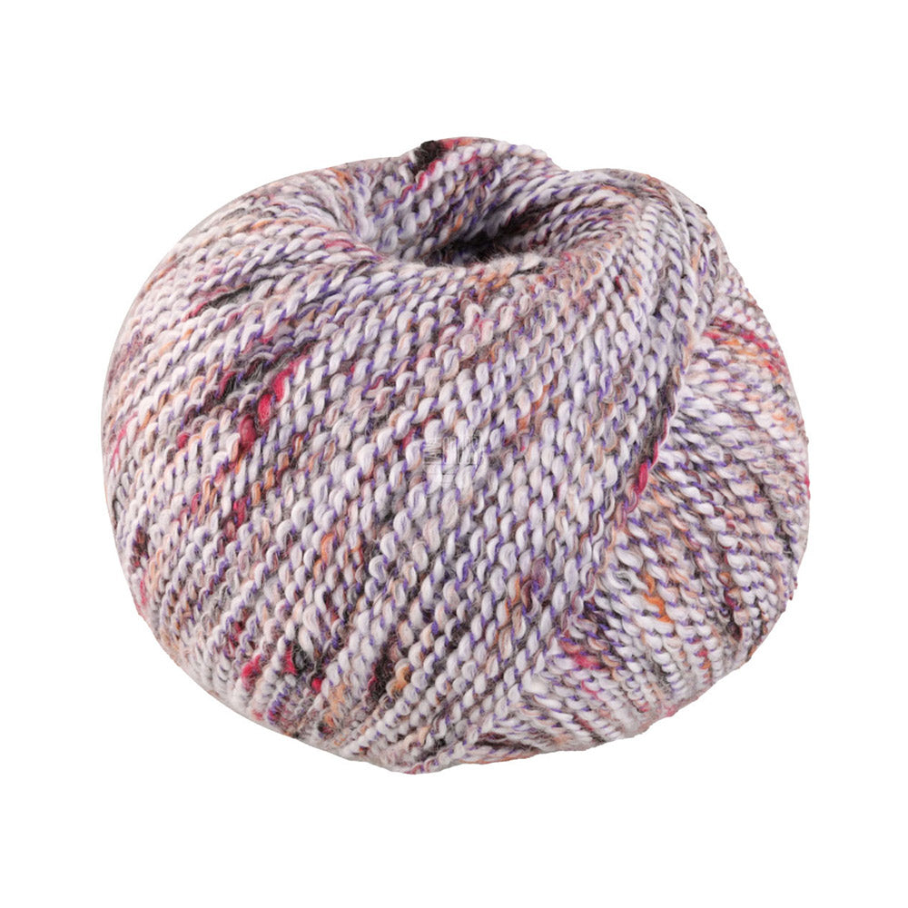 Lana Grossa Maglia 012 Wit/paars/roze/antraciet/oranje