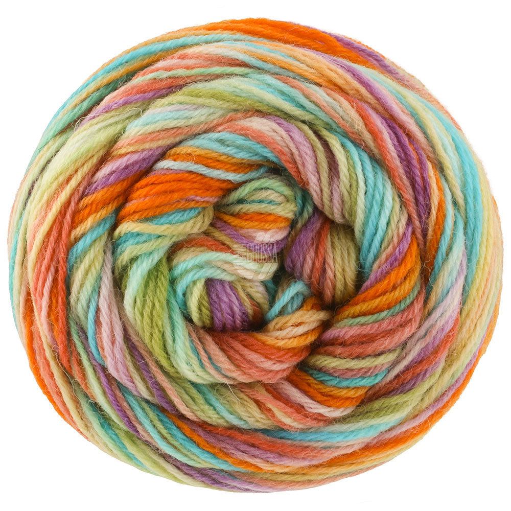 Bol Lana Grossa Meilenweit 100 Cascata 5203 sokkengaren in de kleuren Pruim / Linde- / Zachtgroen / Roest / Olijf / Turquoise / Mint / Violet / Blauw