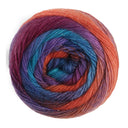 Lana Grossa Meilenweit 100 Color Mix Sparks 7616 Lachsrot/Dunkelblau/Königsblau/Türkis/Rotviolett/Fuchsia
