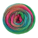 Lana Grossa Meilenweit 100 Color Mix Sparks 7618 Himbeere/Rost/Graugrün/Türkis/Jade/Fuchsia