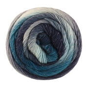 Lana Grossa Meilenweit 100 Color Mix Sparks 7620 Dunkel-/Grau-Petrol/Mint/Grau-/Stahlblau