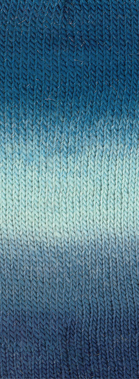 Lana Grossa Meilenweit 100 Color Mix Sparks 7620 Dunkel-/Grau-Petrol/Mint/Grau-/Stahlblau