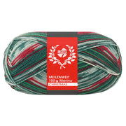 Lana Grossa Meilenweit 100 Merino Christmas 6800 Rood/Donkergroen/Lichtgroen/Wit/Donkerrood - bol sokkengaren