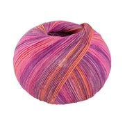 Lana Grossa Meilenweit 100 Seta Piano 3613 Oranje/blauwviolet/roze/aardbei/zalmroze