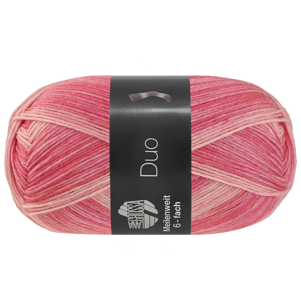 Lana Grossa Meilenweit 6-Fach 150 Duo 9722 Roze/Roze - bol garen