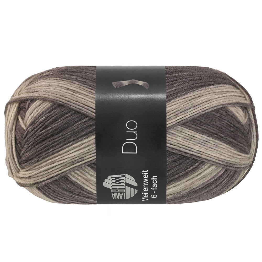 Lana Grossa Meilenweit 6-Fach 150 Duo 9727 Donker-/Lichtgrijs - bol garen