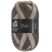 Rechtopstaande bol Lana Grossa Meilenweit 6-Fach 150 Duo 9727 Donker-/Lichtgrijs