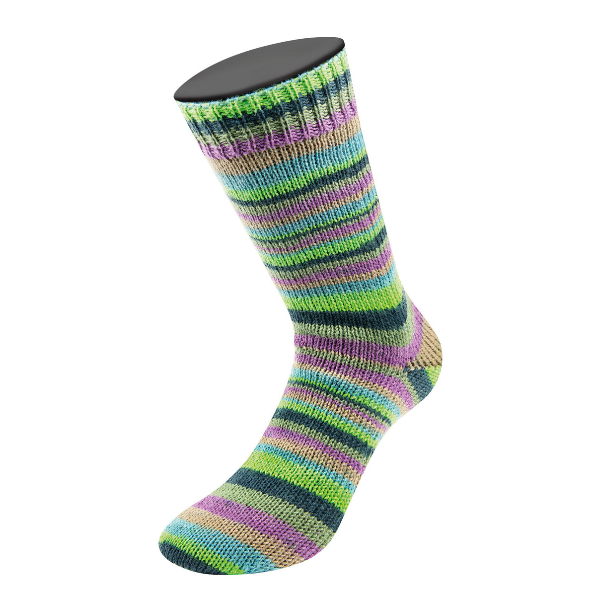 Lana Grossa Meilenweit 6-Fach 150 Granita 9699 Jade/Petrol/Grijsgroen/Violet/Kaki/Turquoiseblauw - gebreide sokken in deze kleur