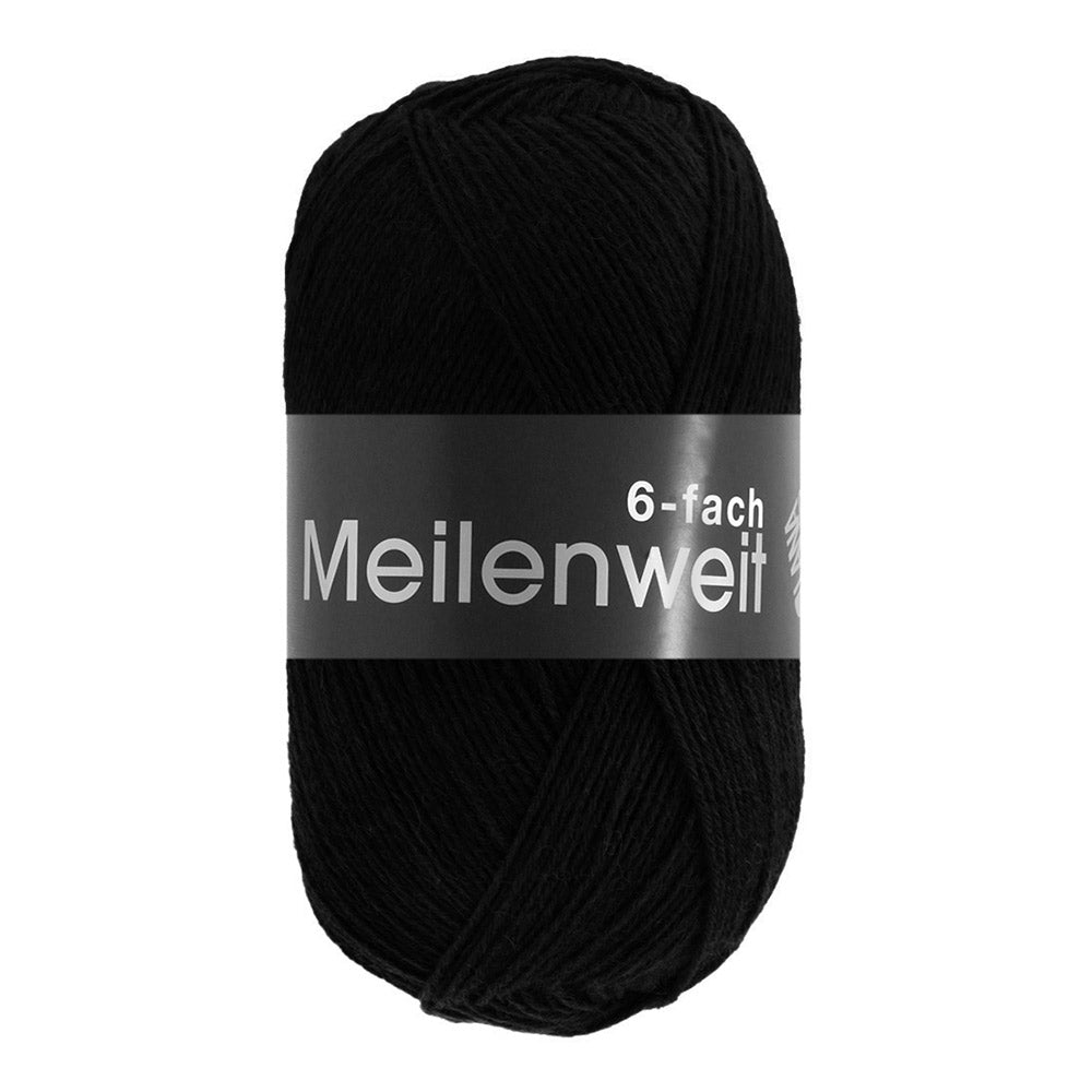 Lana Grossa Meilenweit 6-Fach 150 Unito 8814 Zwart - bol garen