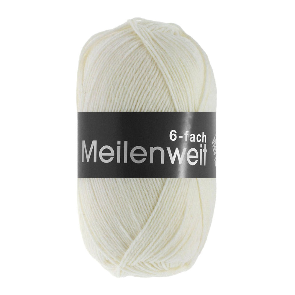 Lana Grossa Meilenweit 6-Fach 150 Unito 8840 Wit - bol garen