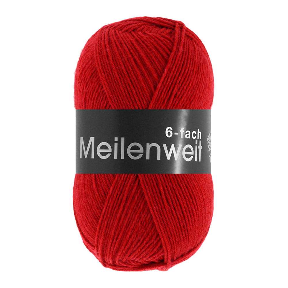 Lana Grossa Meilenweit 6-Fach 150 Unito 8966 Rood - bol garen