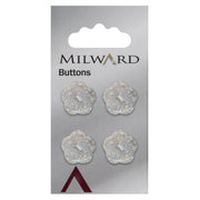 Milward Bloem Knoop Transparant Glitter 17mm (4 stuks)