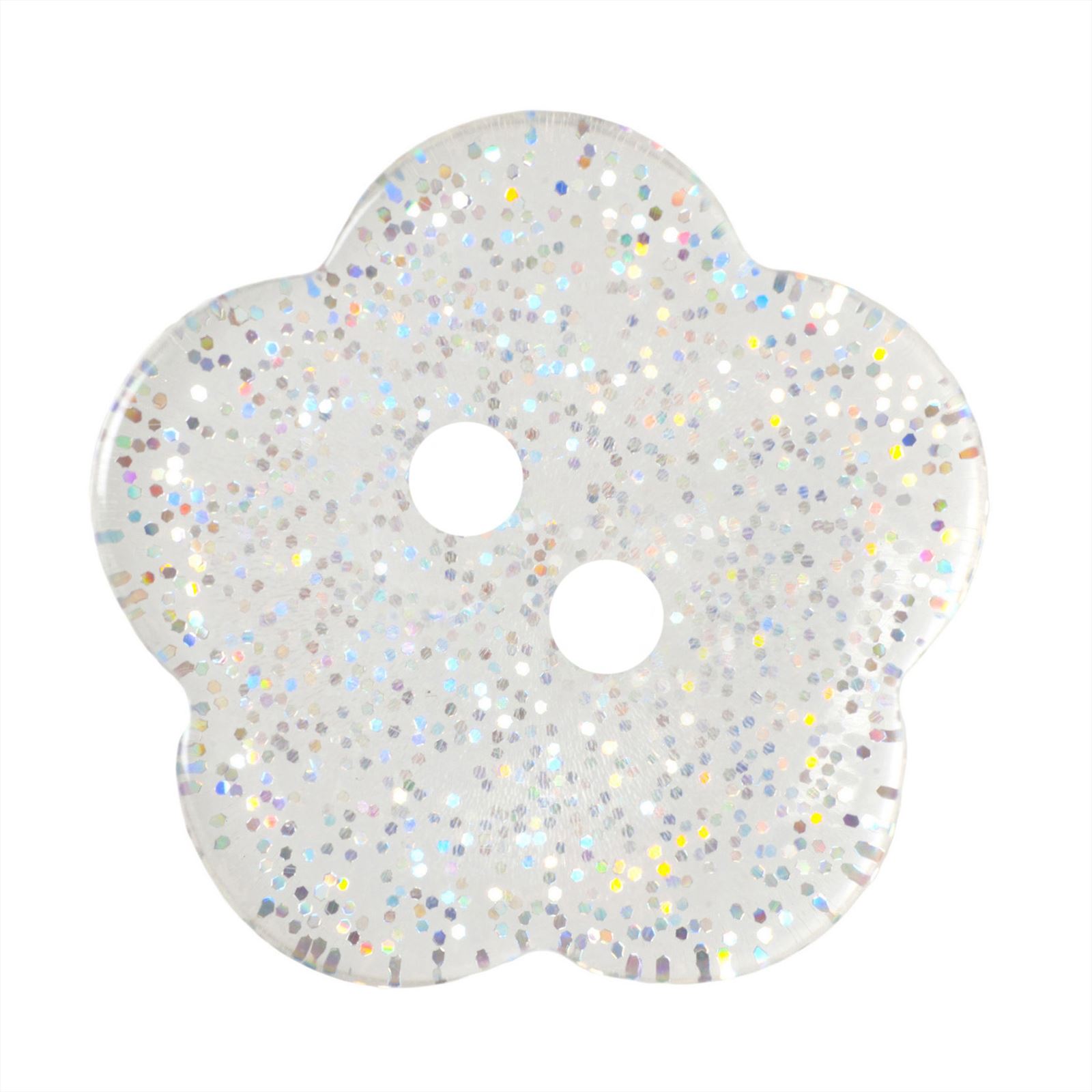 Milward Bloem Knoop Transparant Glitter 17mm (4 stuks) (2)