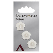 Milward Bloem Knoop Wit 17mm (3 stuks)