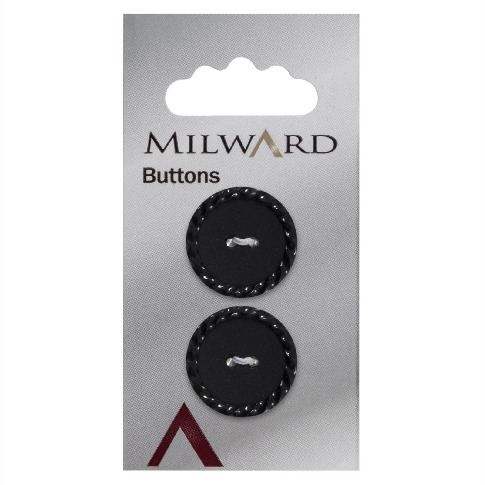 Milward Knoop Mat met Reliëf Rand Zwart 22mm (2 stuks)