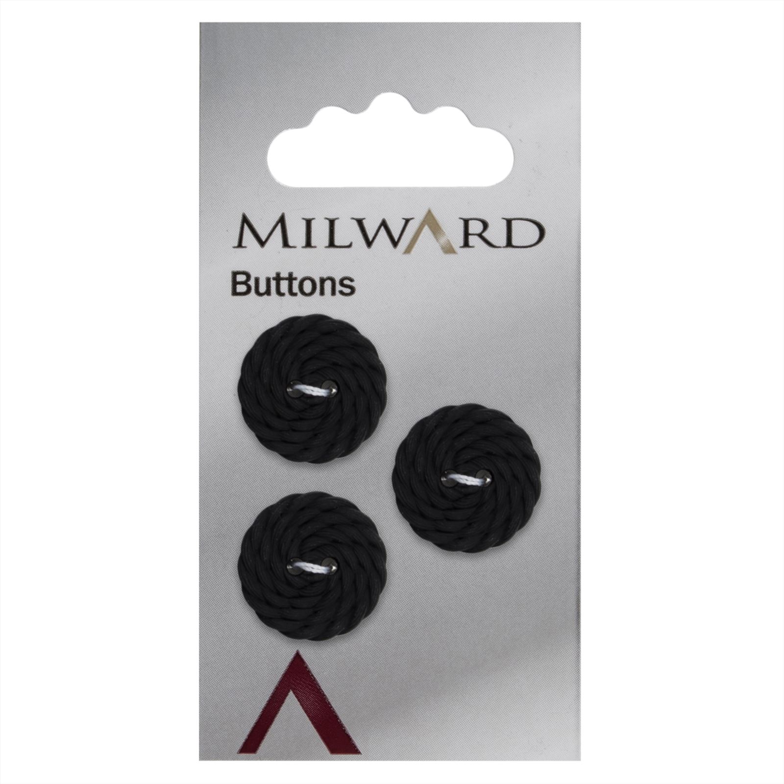 Milward Knoop met Gevlochten Werkje Zwart 19mm (3 stuks)