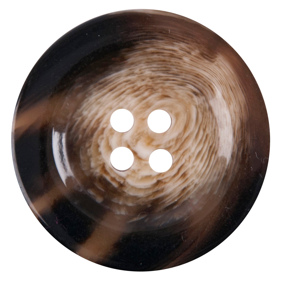 Milward Knoop met Opstaand Randje Zwart/Wit/Bruin 33mm (1 stuk) (2)