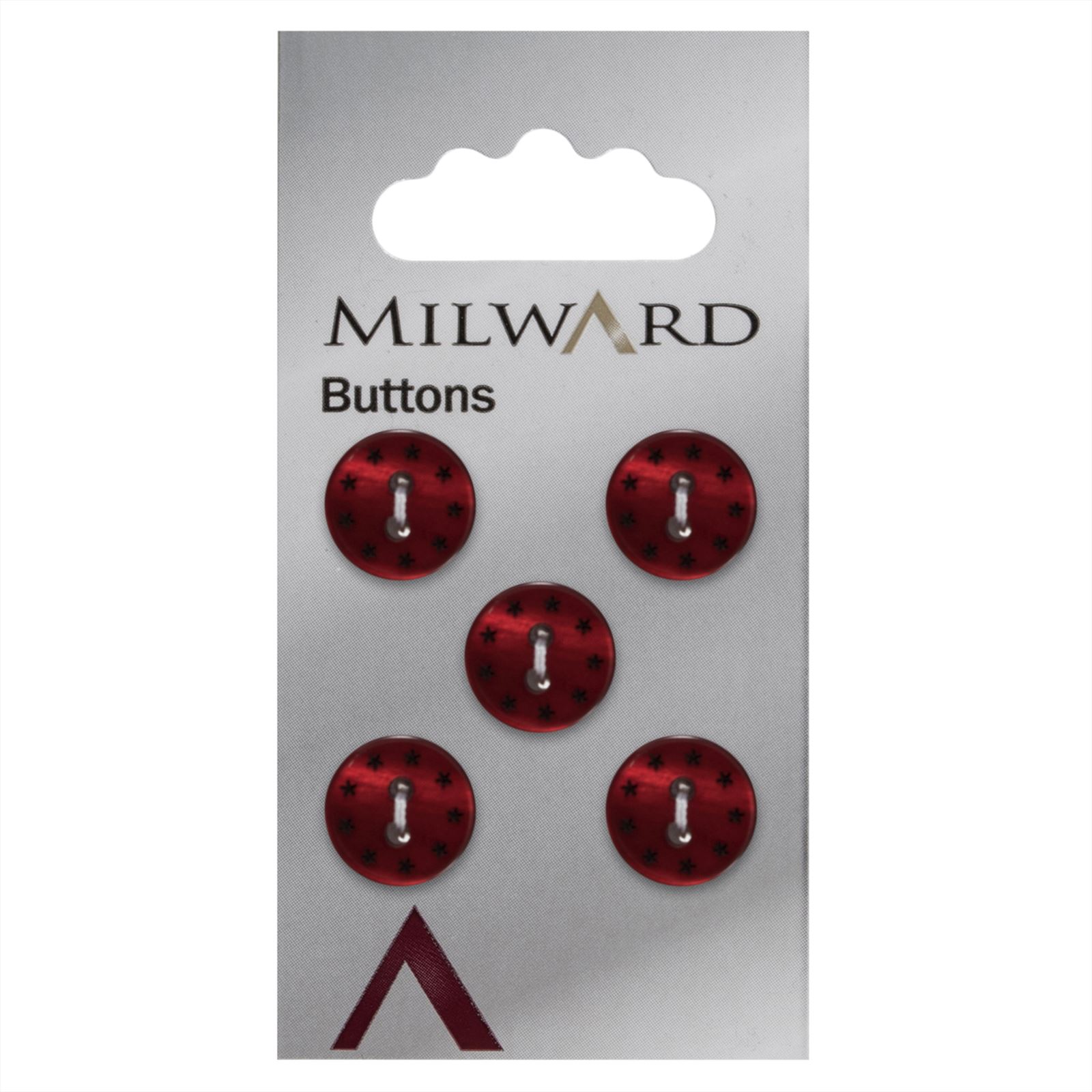 Milward Knoop met Sterretjes Rood 12mm (5 stuks)