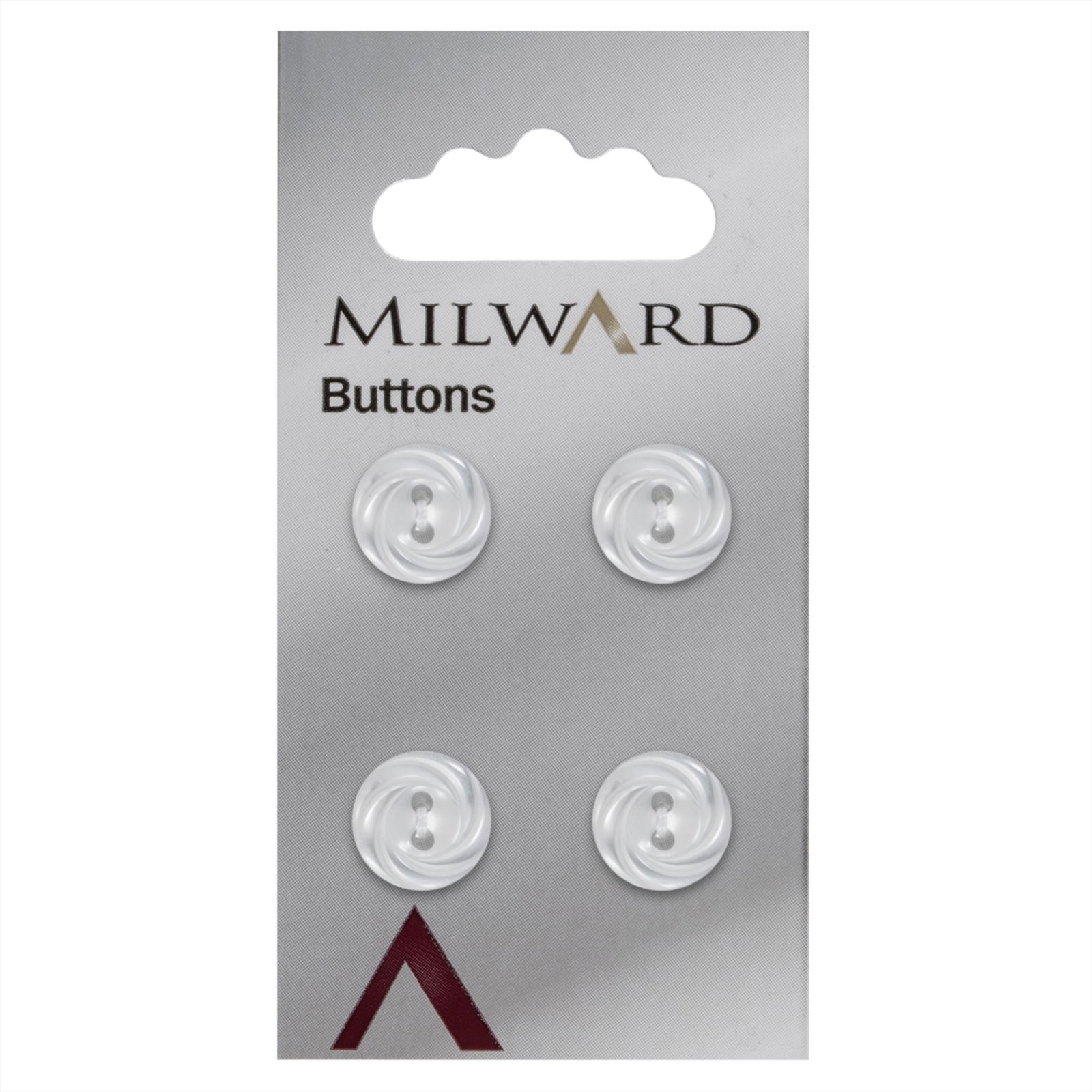 Milward Knoop met Werkje Wit 12mm (4 stuks)
