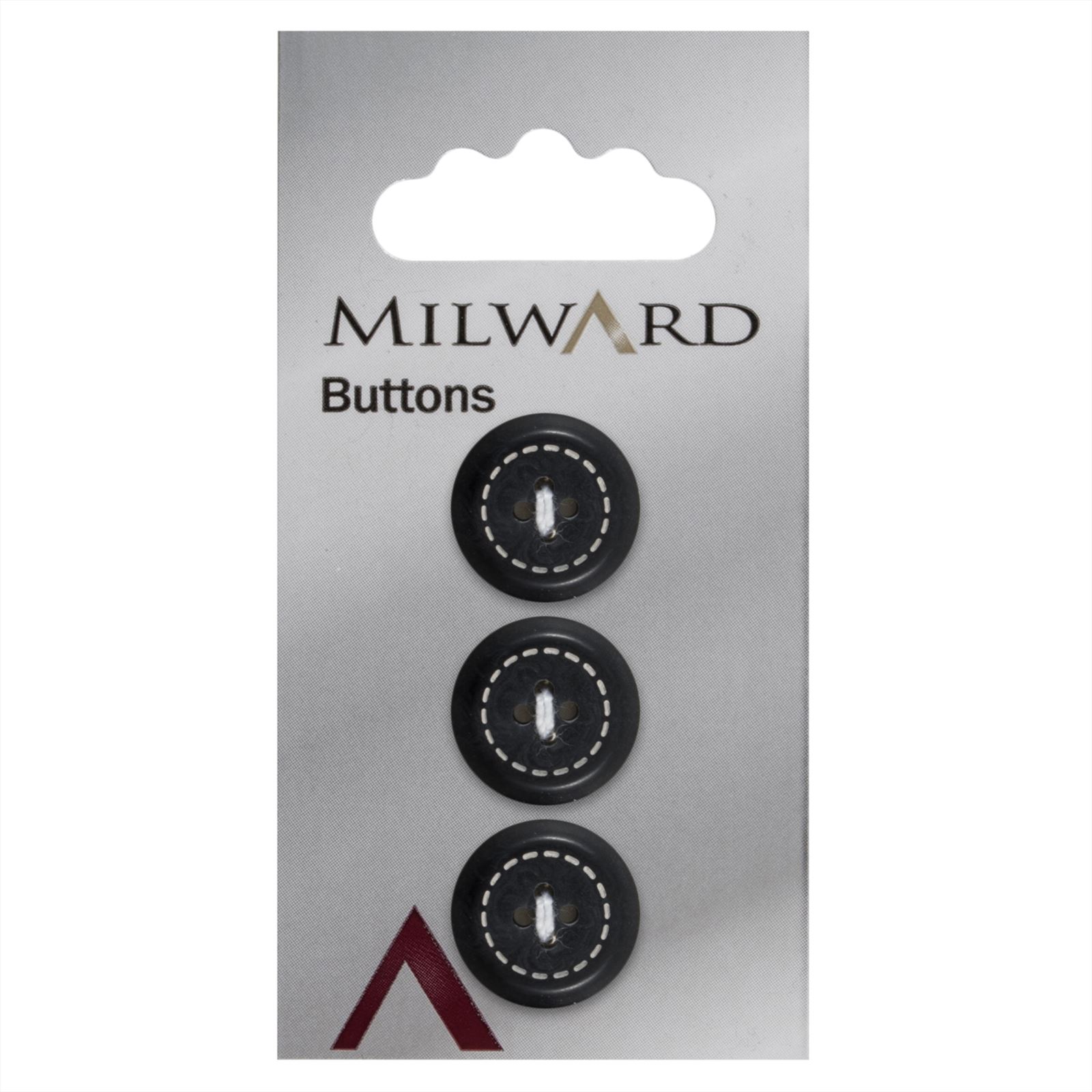 Milward Knoop met Werkje Zwart 17mm (3 stuks)