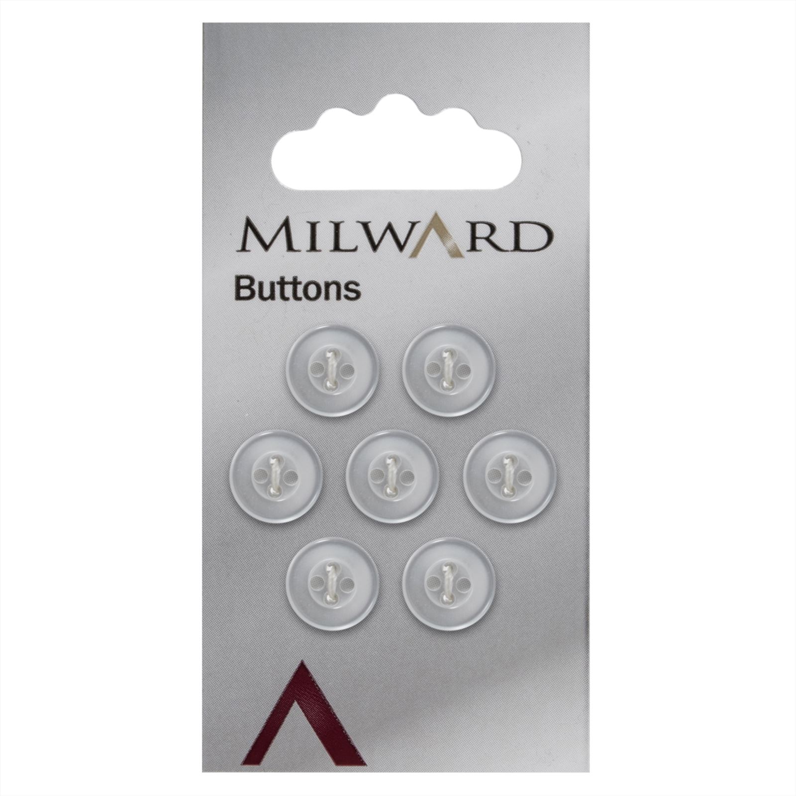 Milward Knoop Parelmoer Wit met Rand 11mm (7 stuks)