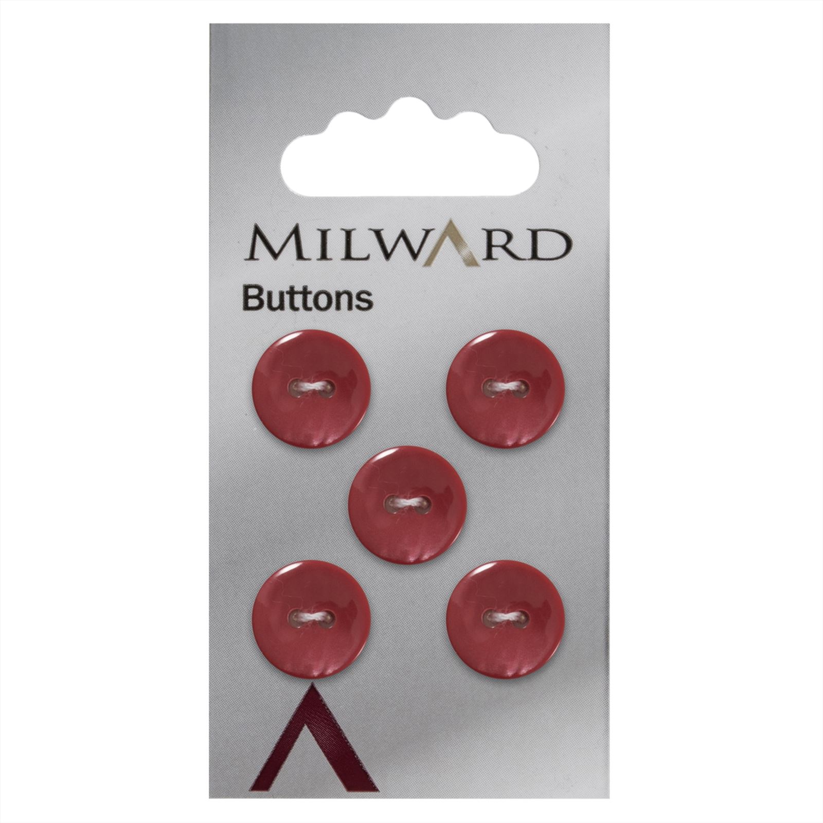 Milward Knoop Rood Glans 13mm (5 stuks)