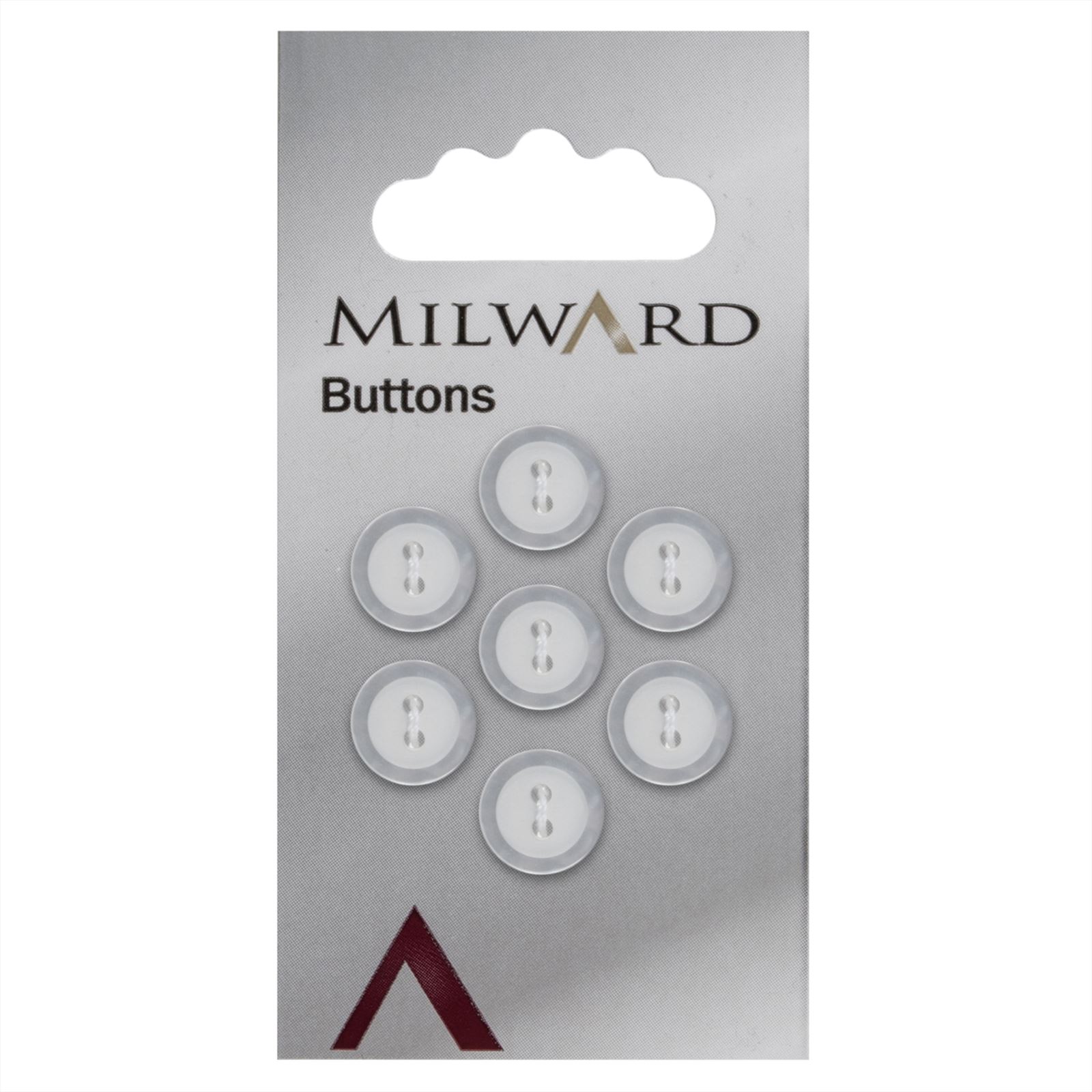 Milward Knoop Wit Met Parelmoer Rand 11mm (7 stuks)
