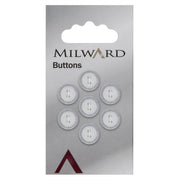 Milward Knoop Wit Met Parelmoer Rand 11mm (7 stuks)
