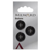 Milward Knoop Zwart Met Opstaande Rand 19mm (3 stuks)
