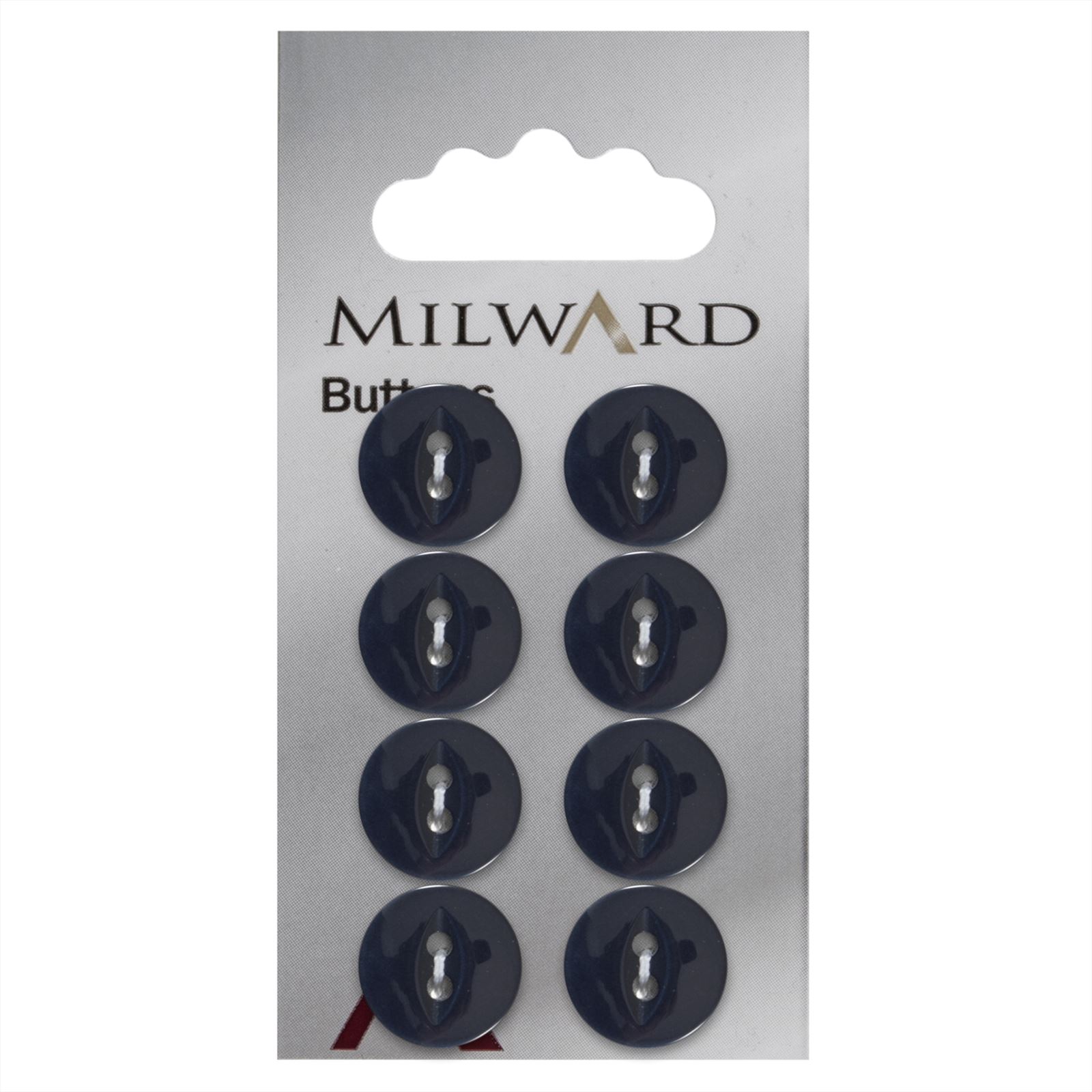 Milward Parelmoer Knoop Donkerblauw 13mm (8 stuks)