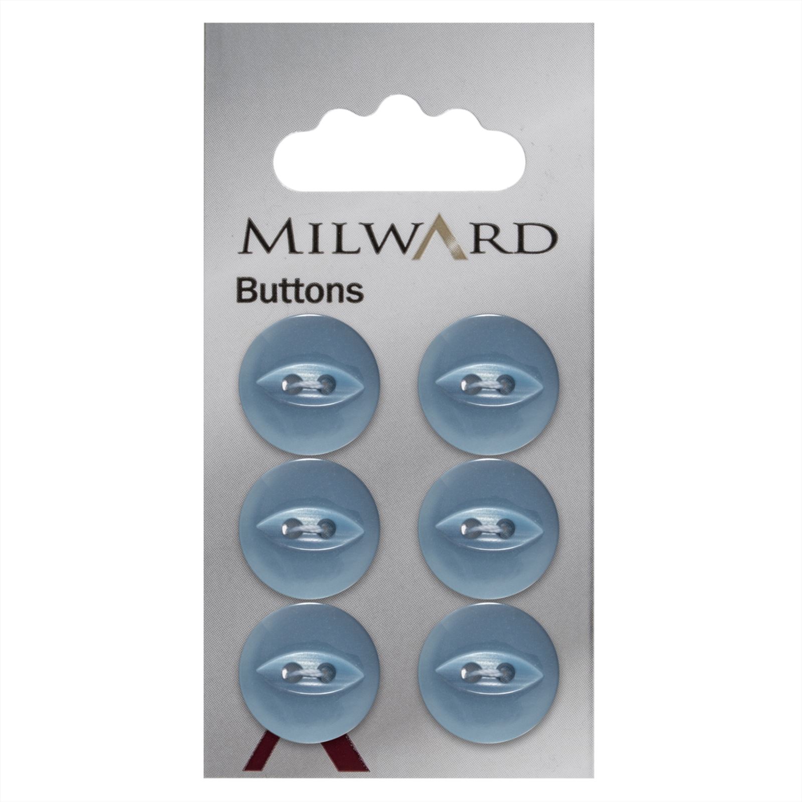 Milward Parelmoer Knoop Lichtblauw 16mm (6 stuks)