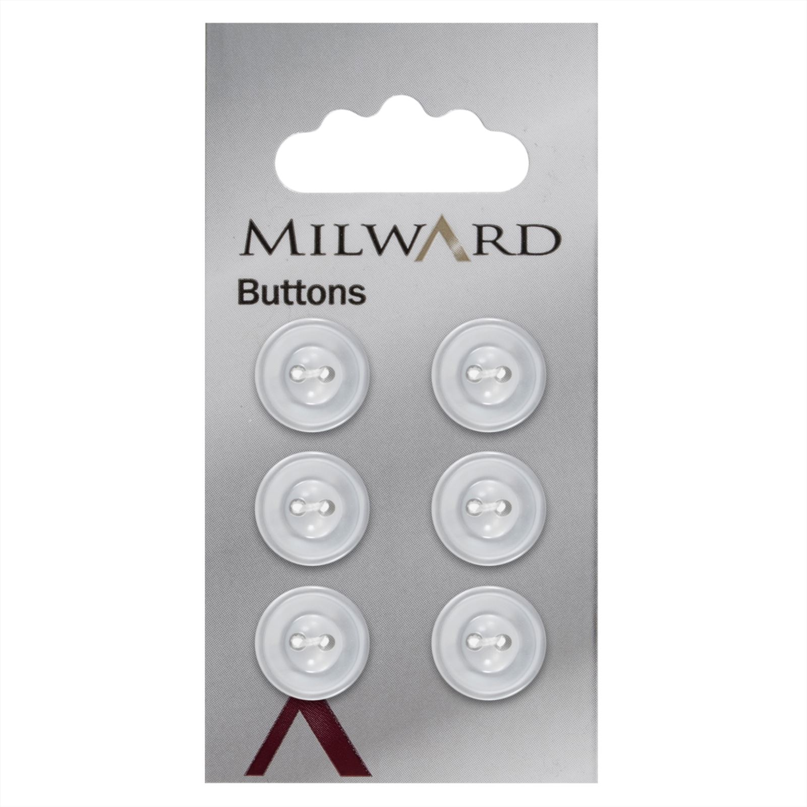 Milward Parelmoer Knoop met Extra Rondje Wit 13mm (6 stuks)