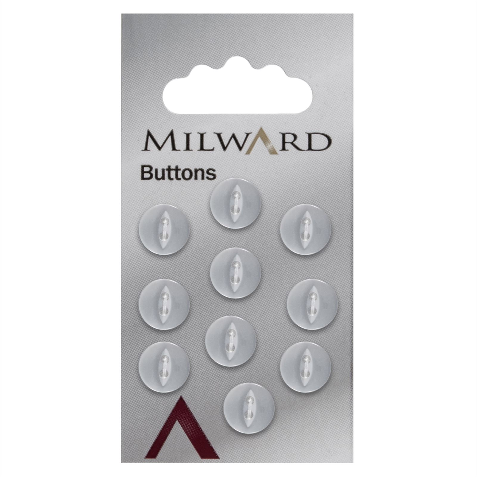 Milward Parelmoer Knoop Rond met Ellips Wit 10mm (10 stuks)